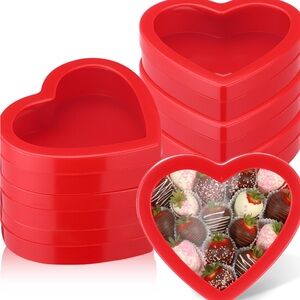 Red Heart-Shaped Plastic Containers